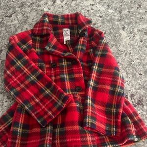Plaid Double-Breasted Kids Pea Coat